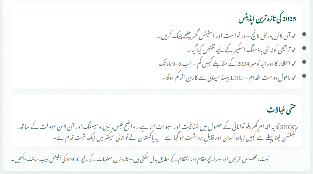 New SNGC LNG Gas Connection