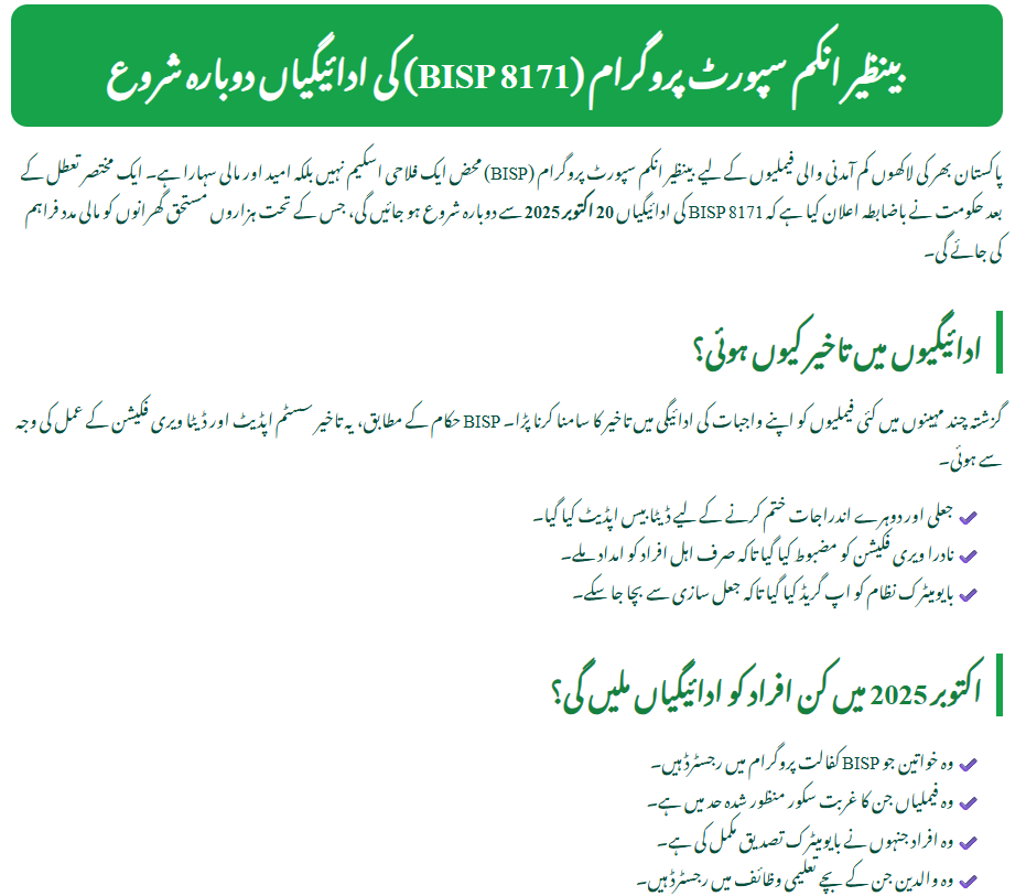 BISP 8171 Payments